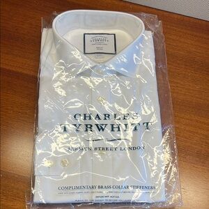 Charles Tyrwhitt twill white dress shirt neck 15.5 arm 37